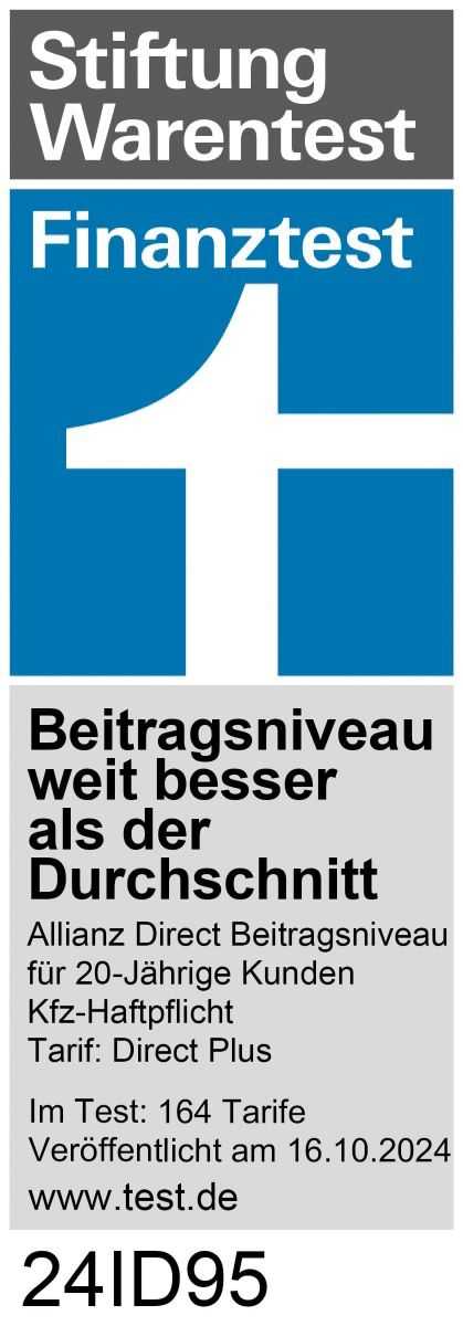 Stiftung Warentest: Beitragsniveau weit besser als der Durchschnitt in der Kfz-Haftpflichtversicherung