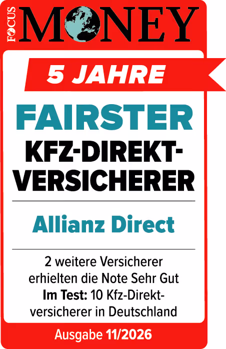 5 Jahre Fairster Kfz-Direktversicherer Focus Money