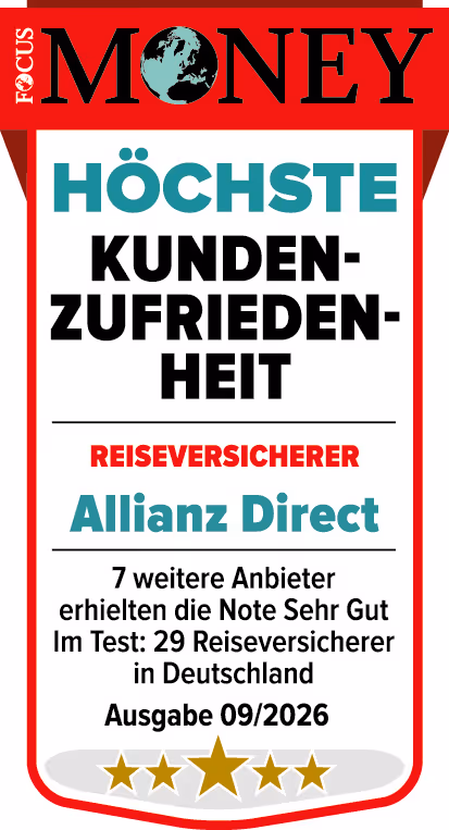 Höchste Kundenzufriedenheit Focus Money Reiseversicherung
